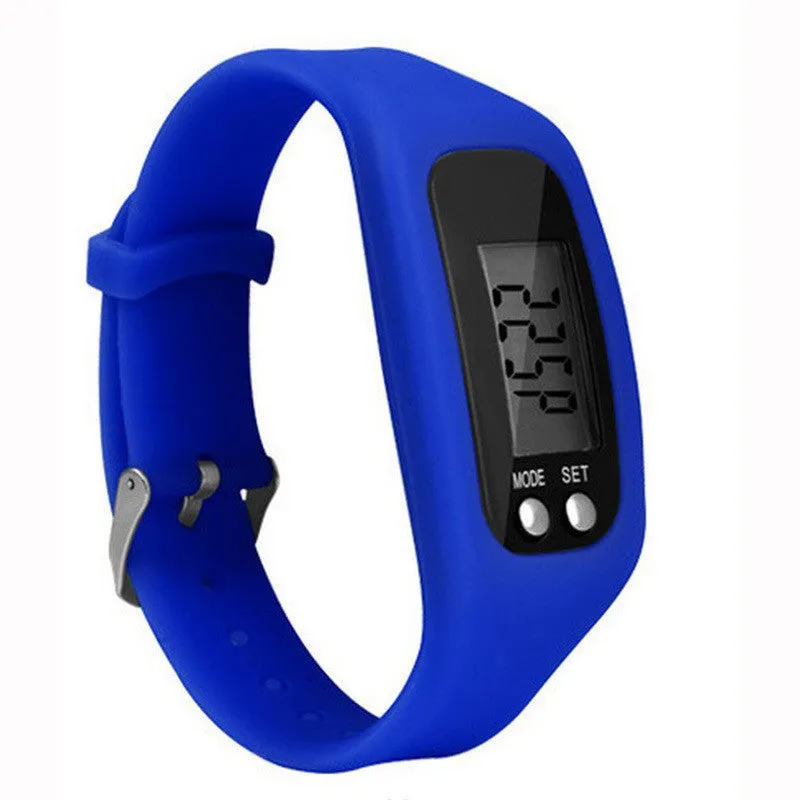 10 Colored Digital Walking Distance Counter  Watch