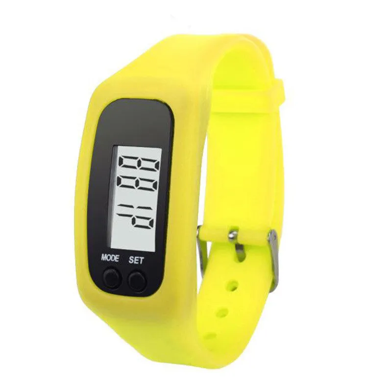 10 Colored Digital Walking Distance Counter  Watch