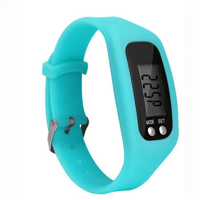 10 Colored Digital Walking Distance Counter  Watch