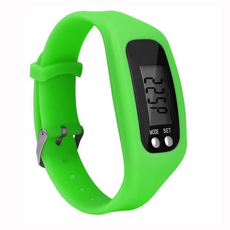 10 Colored Digital Walking Distance Counter  Watch