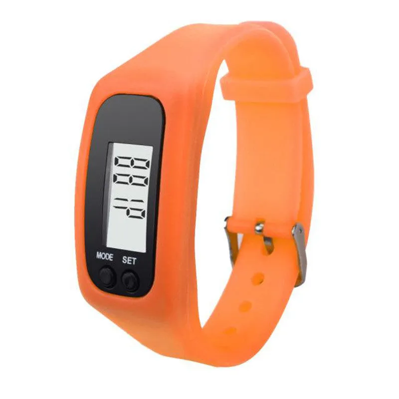 10 Colored Digital Walking Distance Counter  Watch