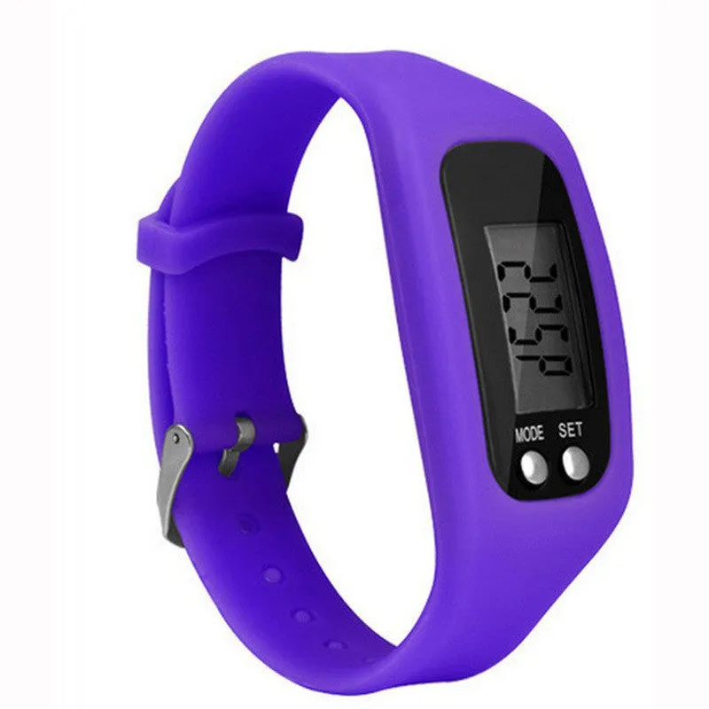 10 Colored Digital Walking Distance Counter  Watch