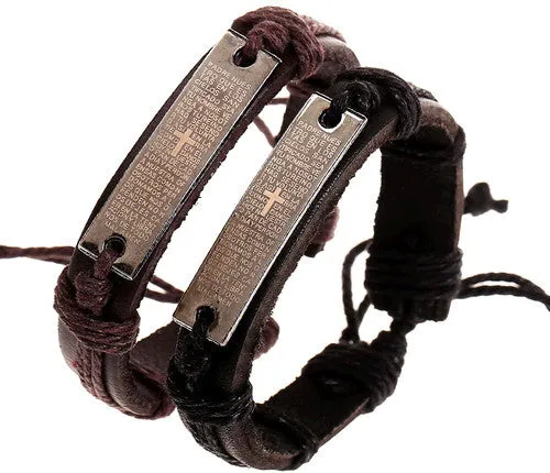 1P Retro rope leather mens bracelets leather rope hand woven bracelet for men rope braided bracelet male female bracelet Jewelry