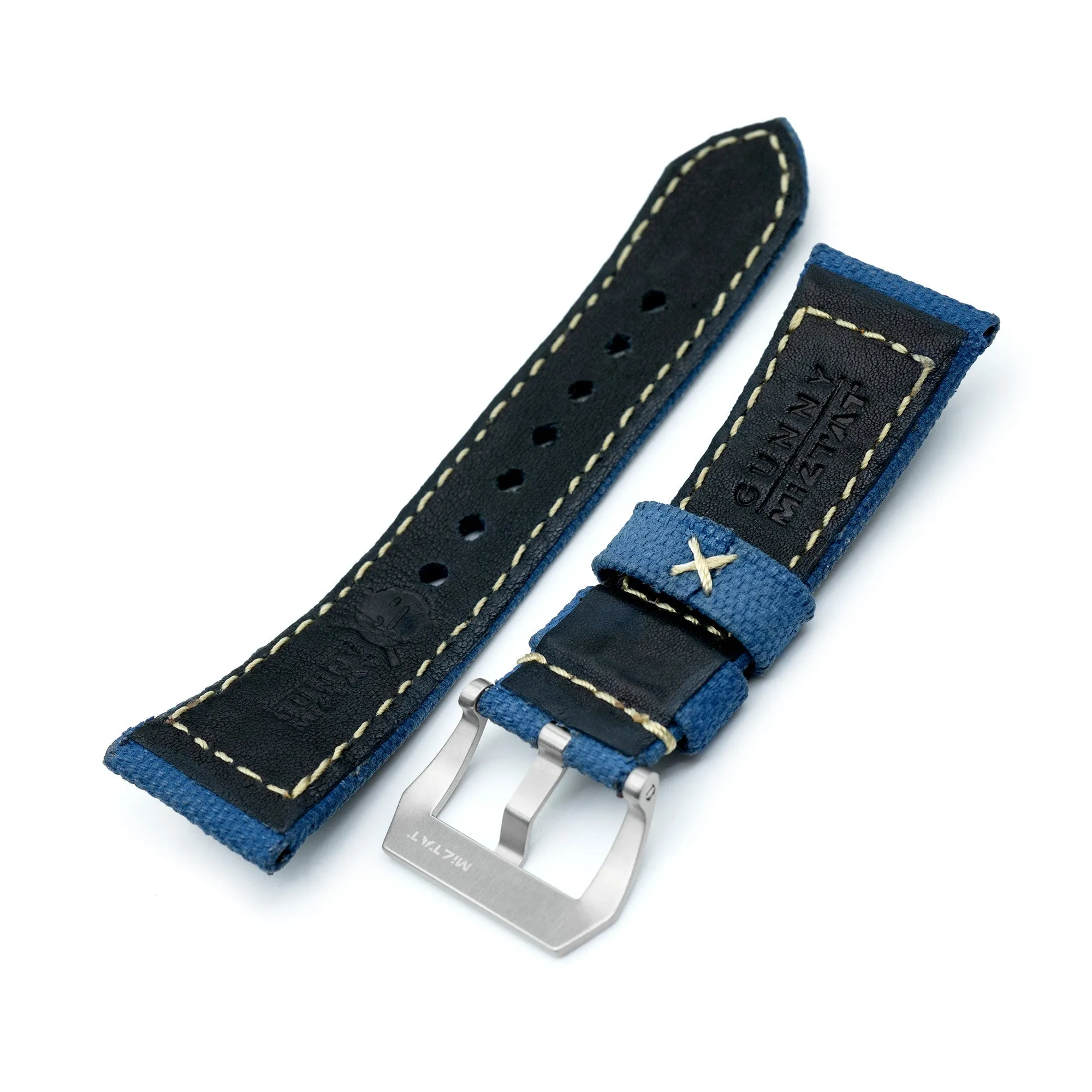 27mm Gunny X MT Denim Blue Canvas Handmade Watch Band