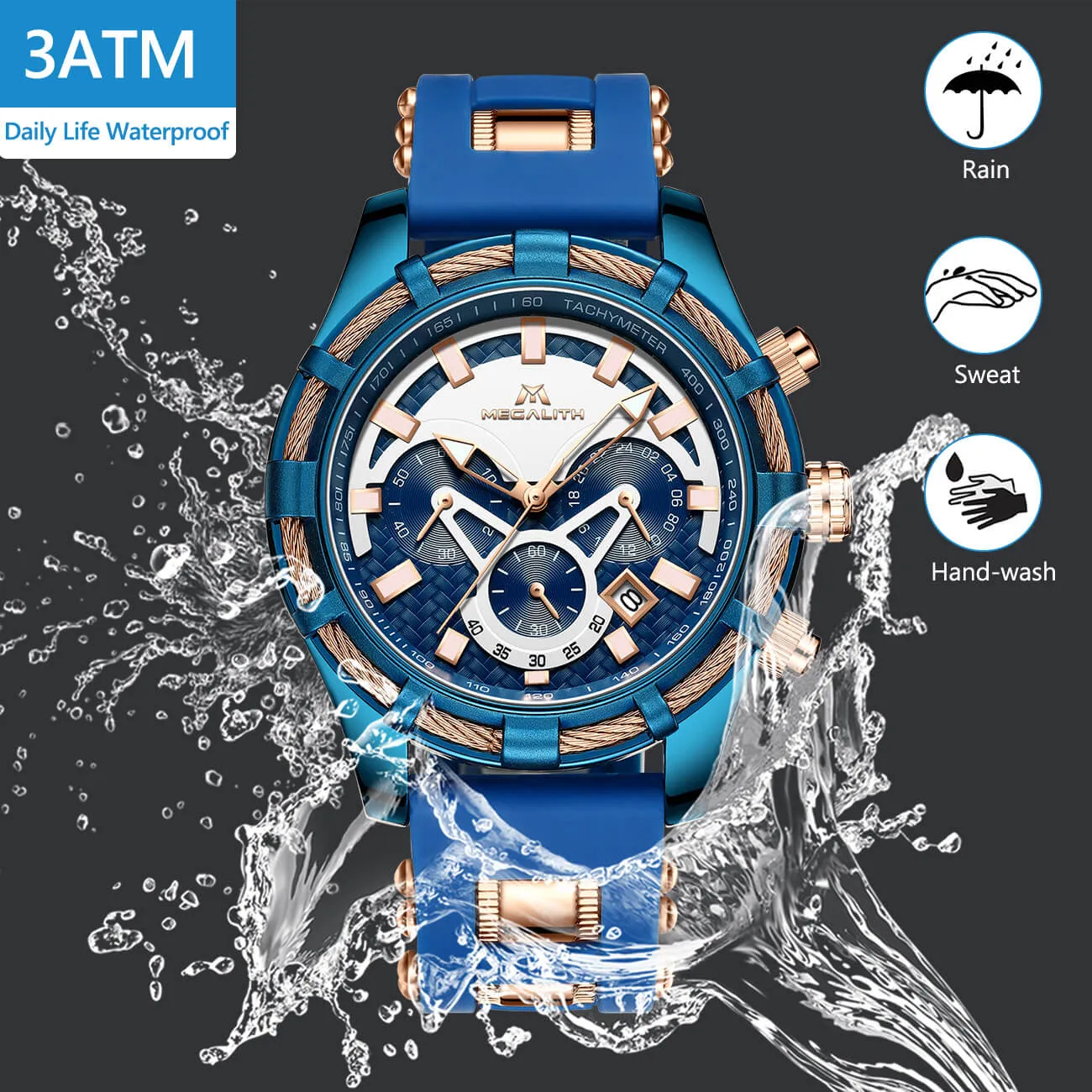 8042M | Quartz Men Watch | Rubber Band