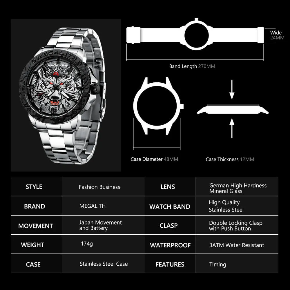 8207M | Quartz Men Watch | Stainless Steel Band