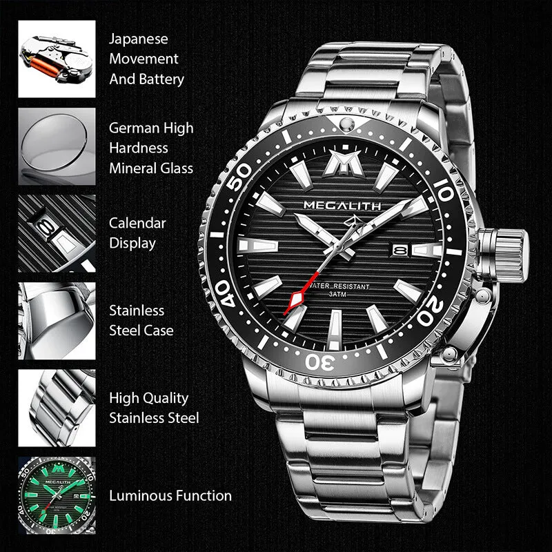 8214M | Quartz Men Watch | Stainless Steel Band