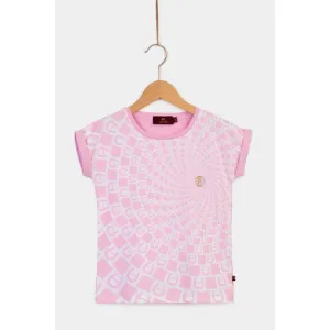 Aigner Kids White and Pink Logo T-Shirt