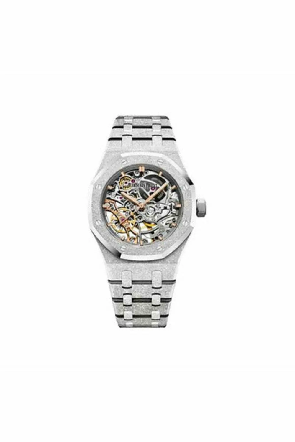 audemars piguet royal oak double balance wheel openworked frosted 41mm 18kt white gold men's watch