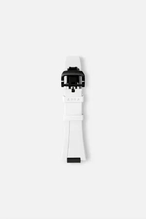 AURA WATCHES FKM RUBBER STRAP WHITE BLACK