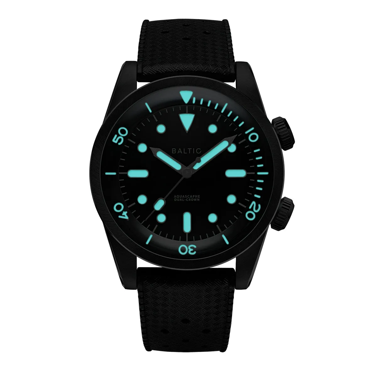 BALTIC AQUASCAPHE DUAL-CROWN PVD BLACK