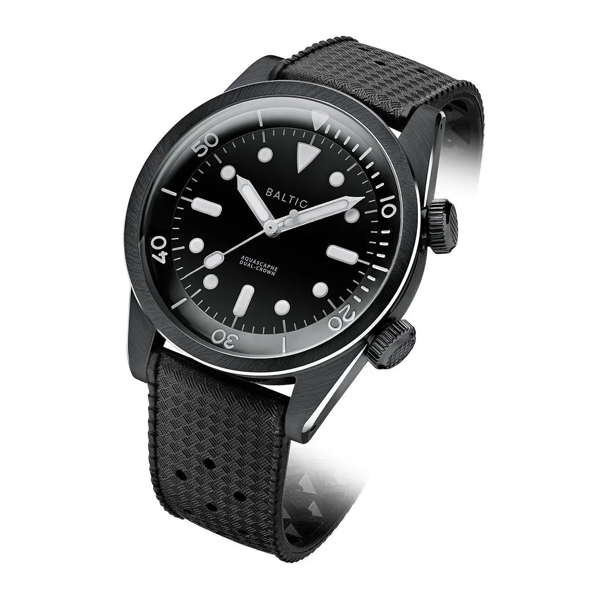 BALTIC AQUASCAPHE DUAL-CROWN PVD BLACK