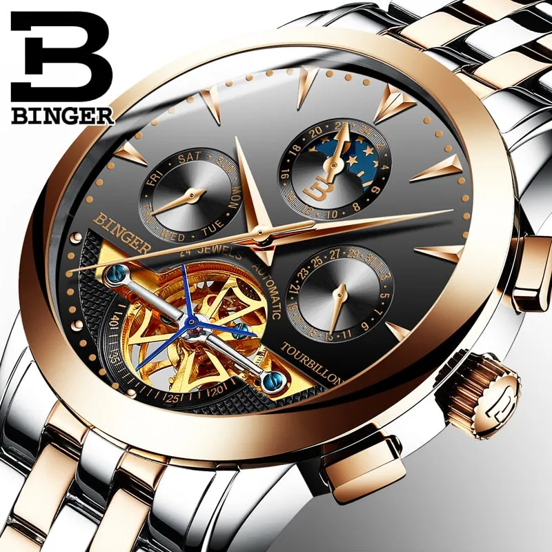 Binger Swiss Turbo Tourbillon Mechanical Watch B 1188