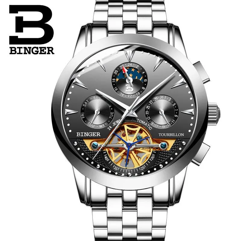 Binger Swiss Turbo Tourbillon Mechanical Watch B 1188