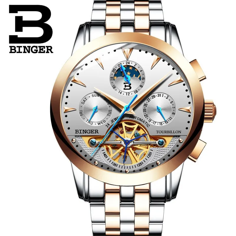 Binger Swiss Turbo Tourbillon Mechanical Watch B 1188