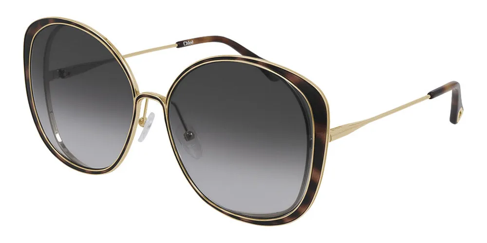 Chloe Gold Sunglasses with Gray Gradient lenses