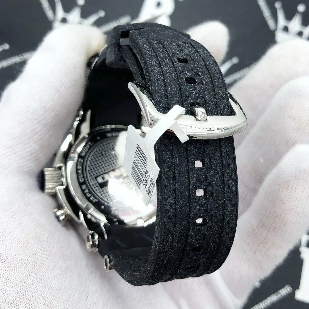 Chronograph Rubber Band .25 Carat Diamond Hip Hop Watch JoJino