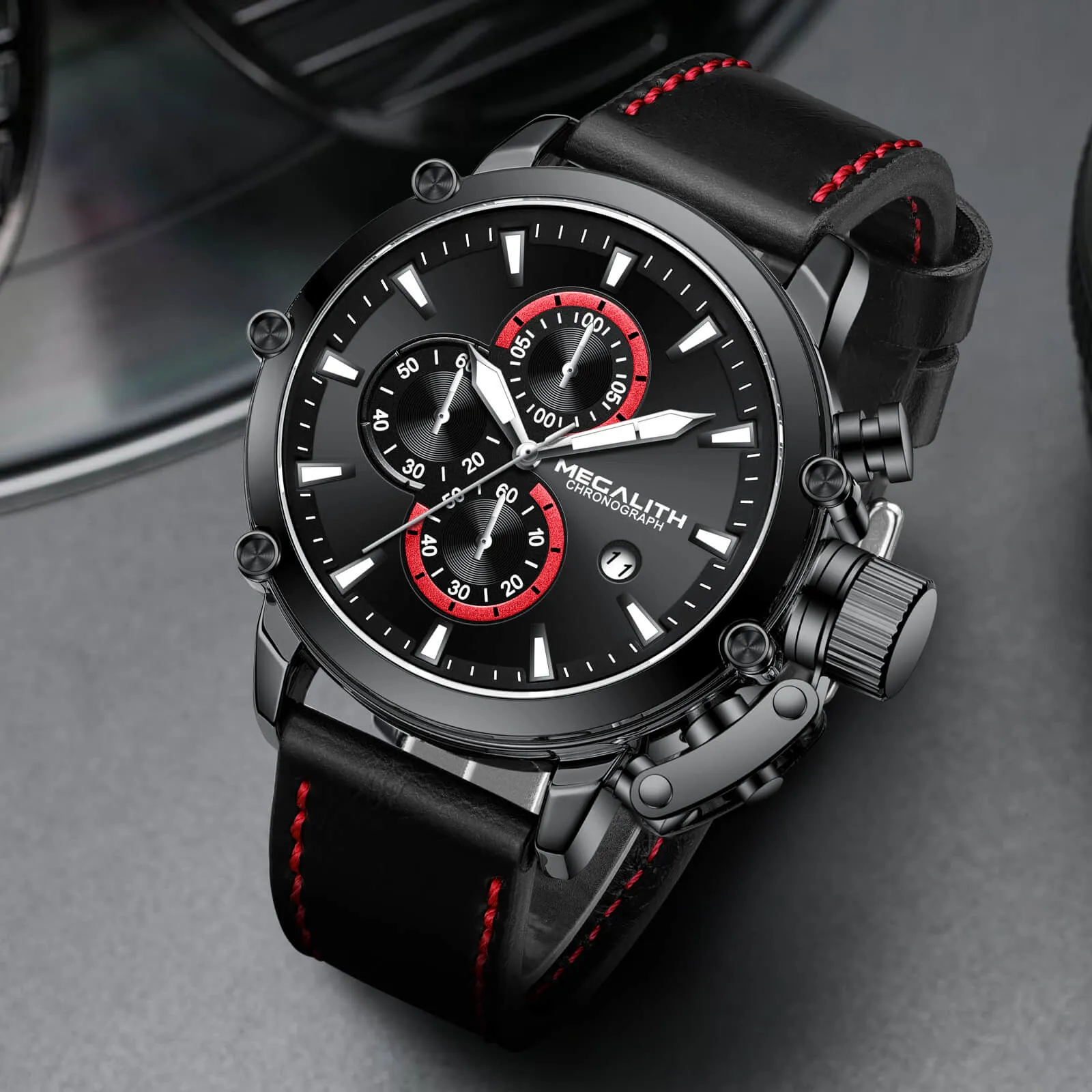 Chronograph Watch | Leather Band | 8262M