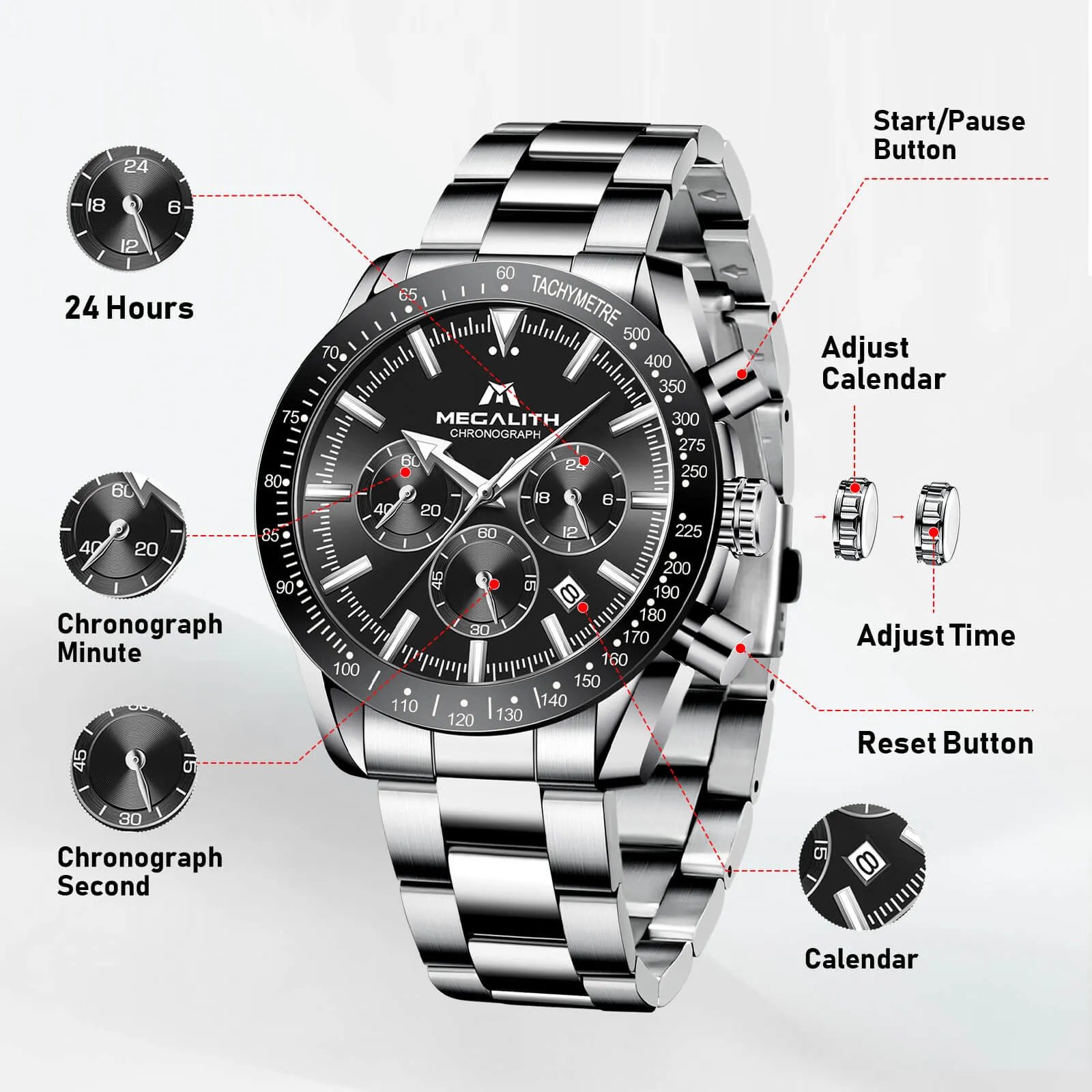 Chronograph Watch | Stainless Steel Band | 8271M