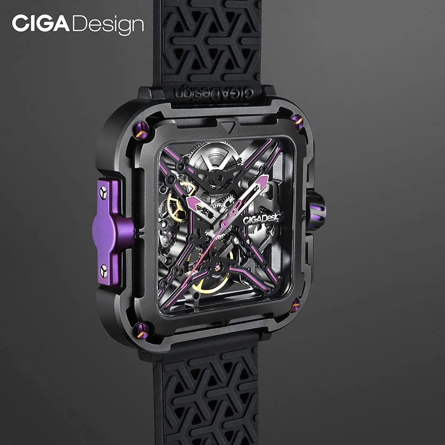 CIGA Design X-Series Stainless Steel Purple Automatic Watch