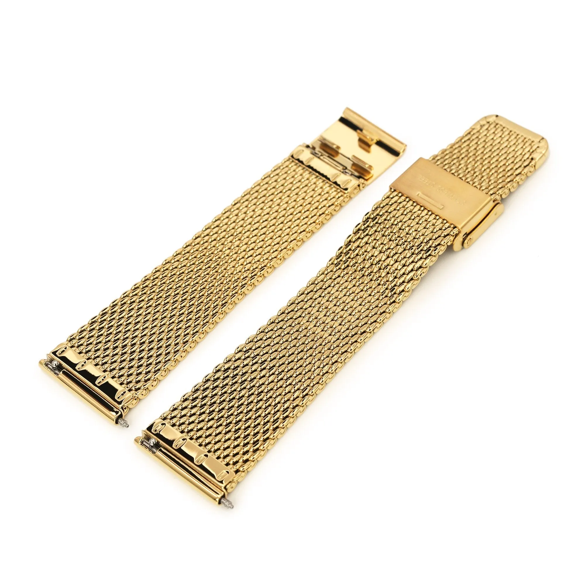 Classic Tapered Quick Release Mesh Band, IP Gold