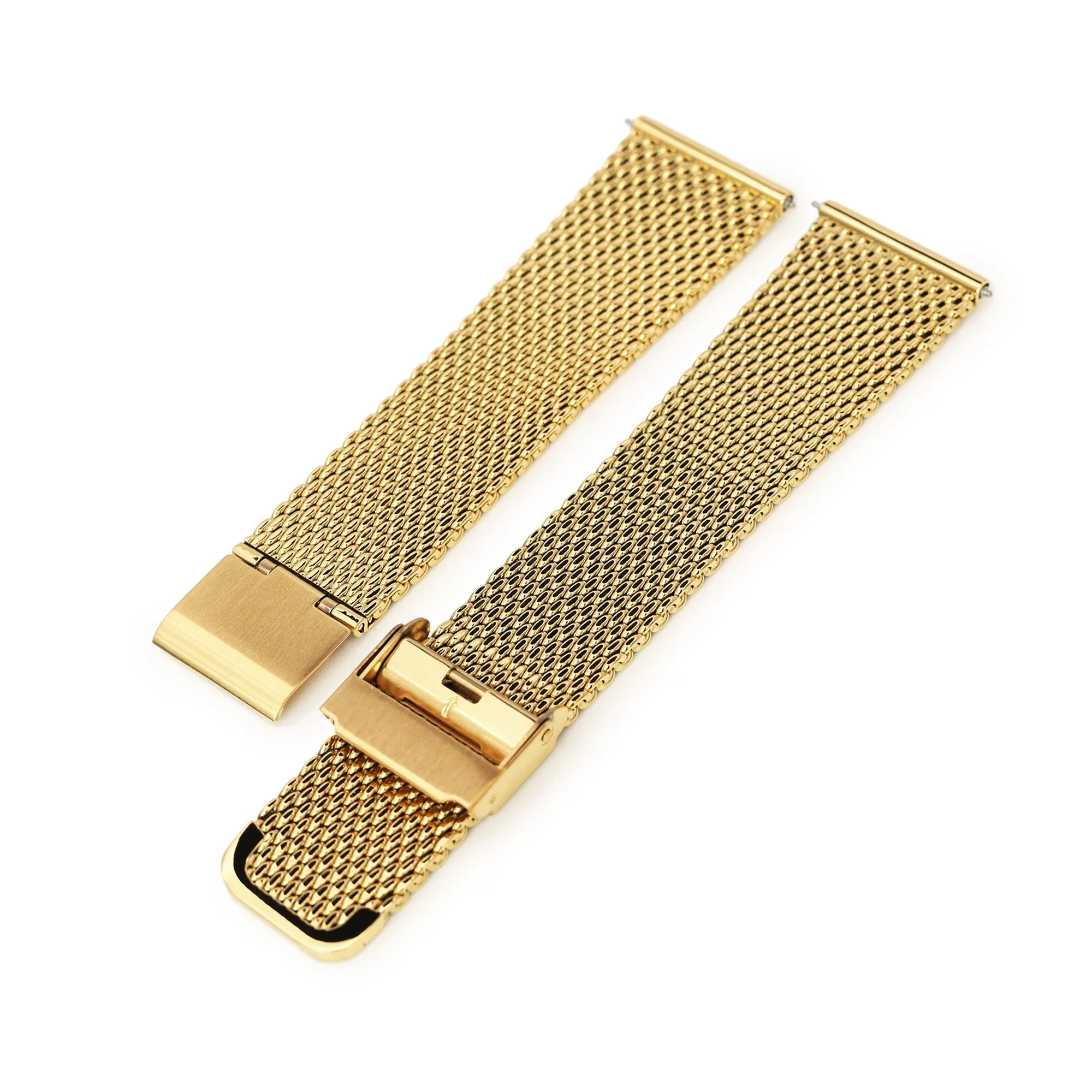 Classic Tapered Quick Release Mesh Band, IP Gold