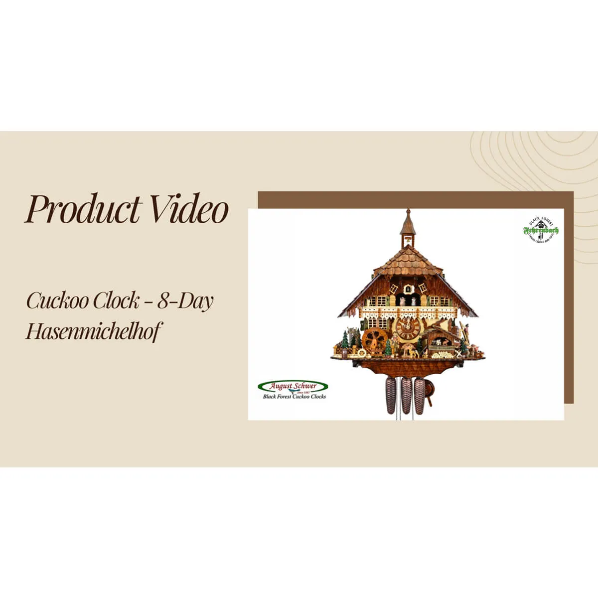 Cuckoo Clock - 8-Day "Hasenmichelhof" Rabbit Farm - August Schwer