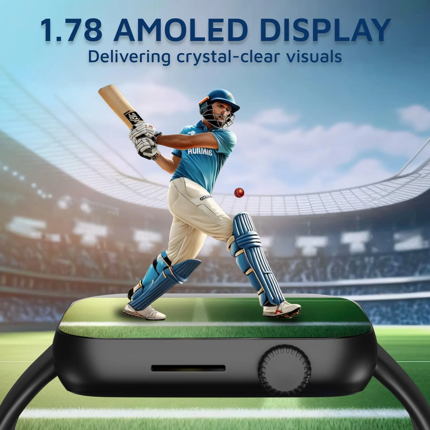 Cultsport Cult.Sport Burn Plus 1.78" Amoled, Live Cricket Score, 368 X 448 Best-in-Class Resolution, Bt Calling, Crown Control, Always On Display, 7 Days Battery Life, (Black Silicone Strap)