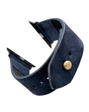 Denim Blue Apple Watch Strap - Suede Leather Strap