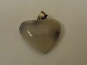 Designer Fashion Pendant Heart Faux Gemstone Female Adult Grays -- Used