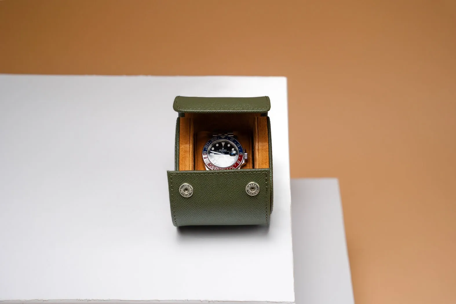 Galata - Saffiano Olive Green Watch Roll