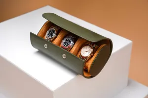 Galata - Saffiano Olive Green Watch Roll