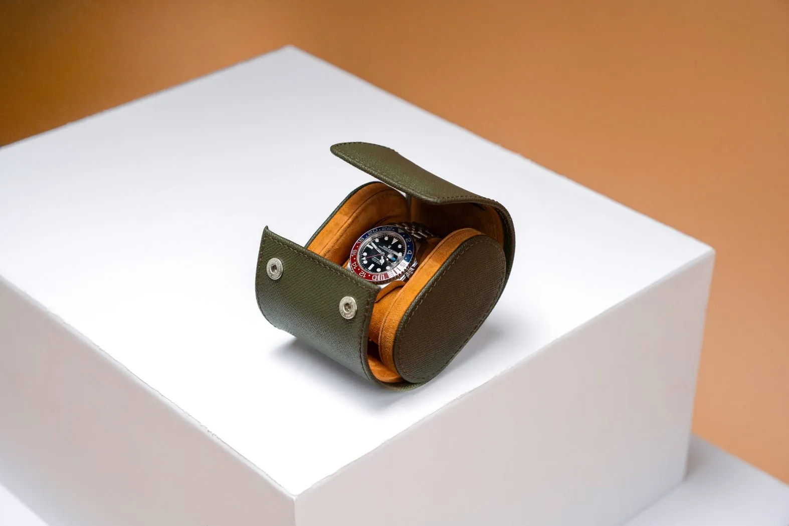 Galata - Saffiano Olive Green Watch Roll