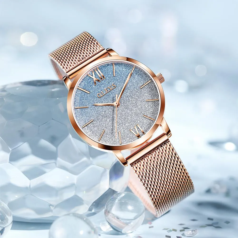 Graceful starry sky quartz watch waterproof ladies watch