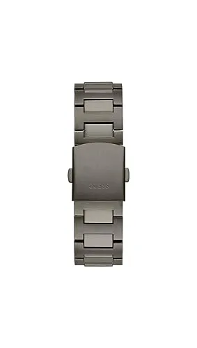 GUESS Men Gunmetal Square Stainless Steel Dial Analog Watch