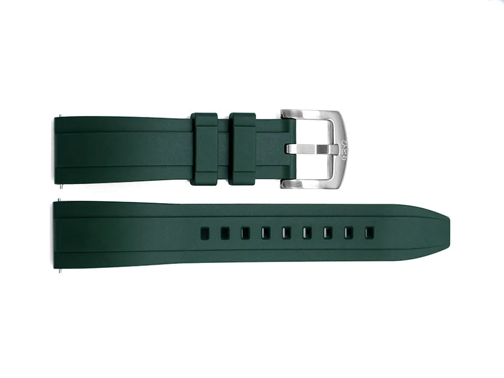 Hitori Forest Green Rubber Strap