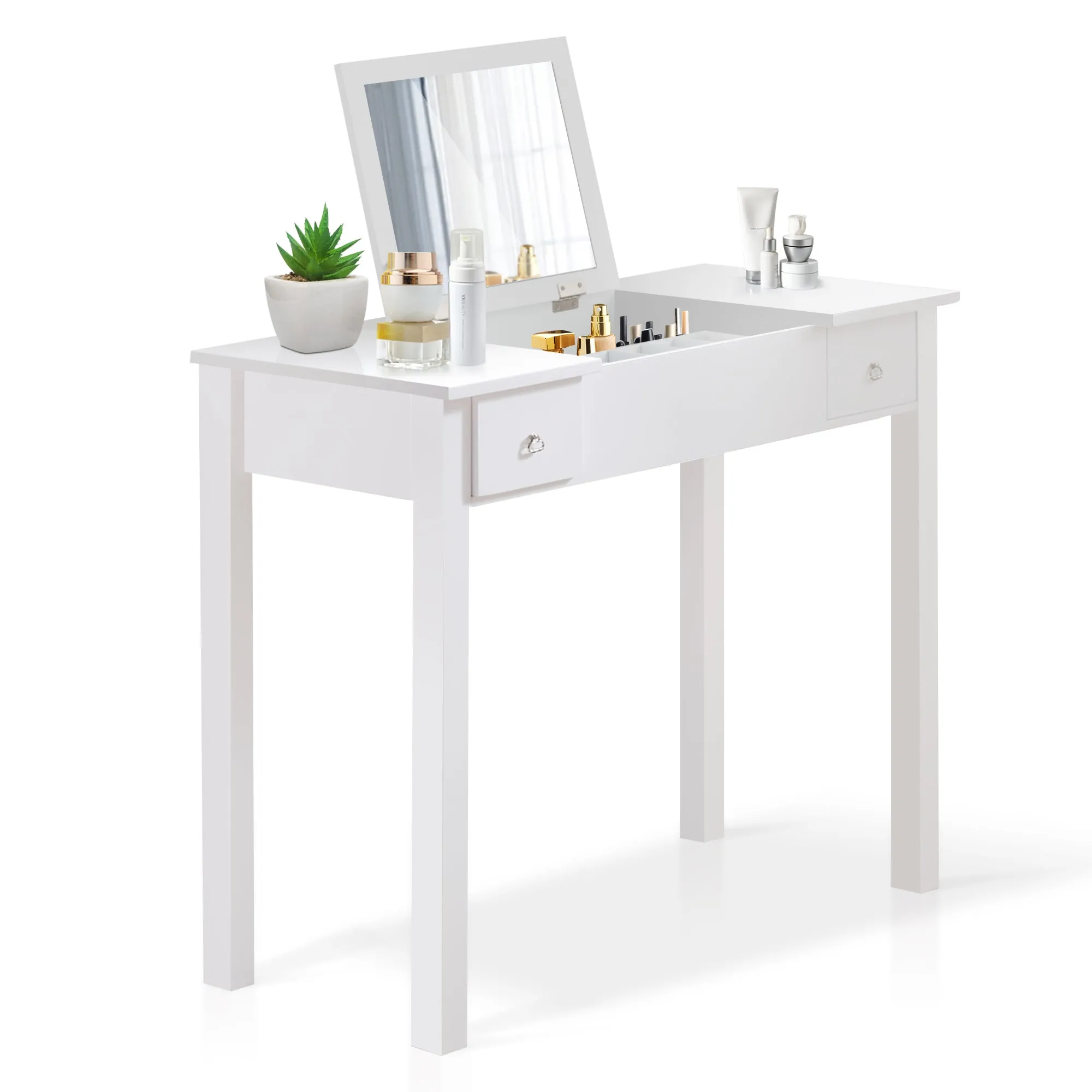 Huda Accent Vanity Table with Flip-Top Mirror