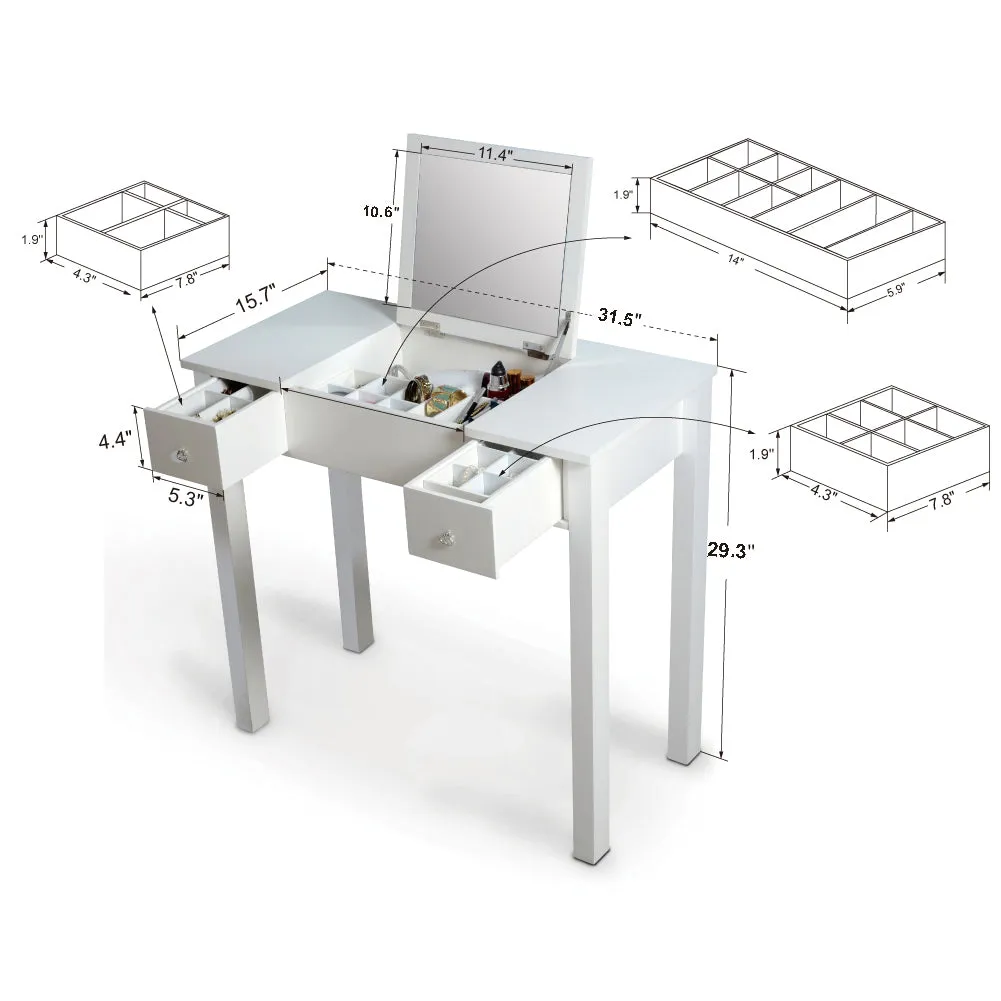 Huda Accent Vanity Table with Flip-Top Mirror