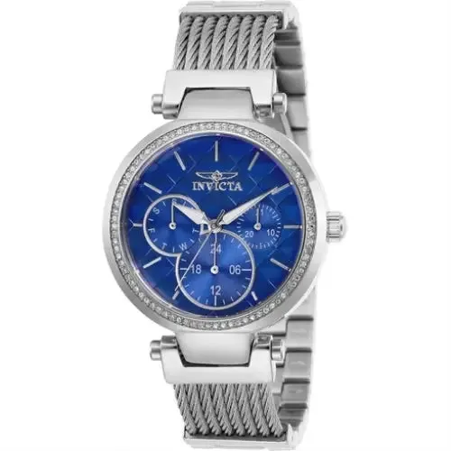 Invicta Lady Angel 28916 Quartz Chronograph Silver, Blue Dial Watch