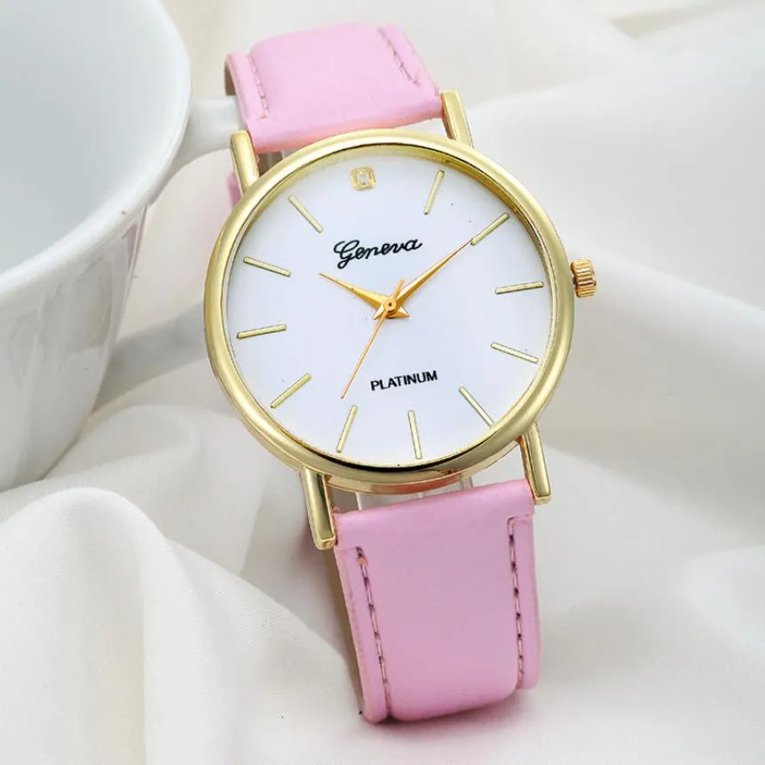 Kimisohand New Women Fashion Retro Dial Leather Analog Quartz Wrist Watches