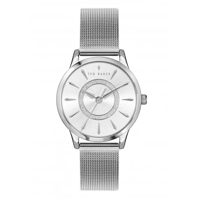 Ladies Fitzrovia Charm Silver Tone Mesh Watch BKPFZF126