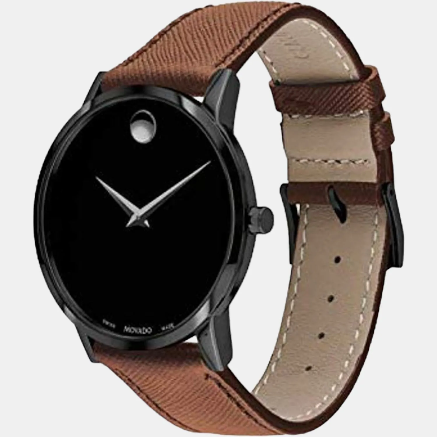 Men's Black Analog Leather Watch 607198