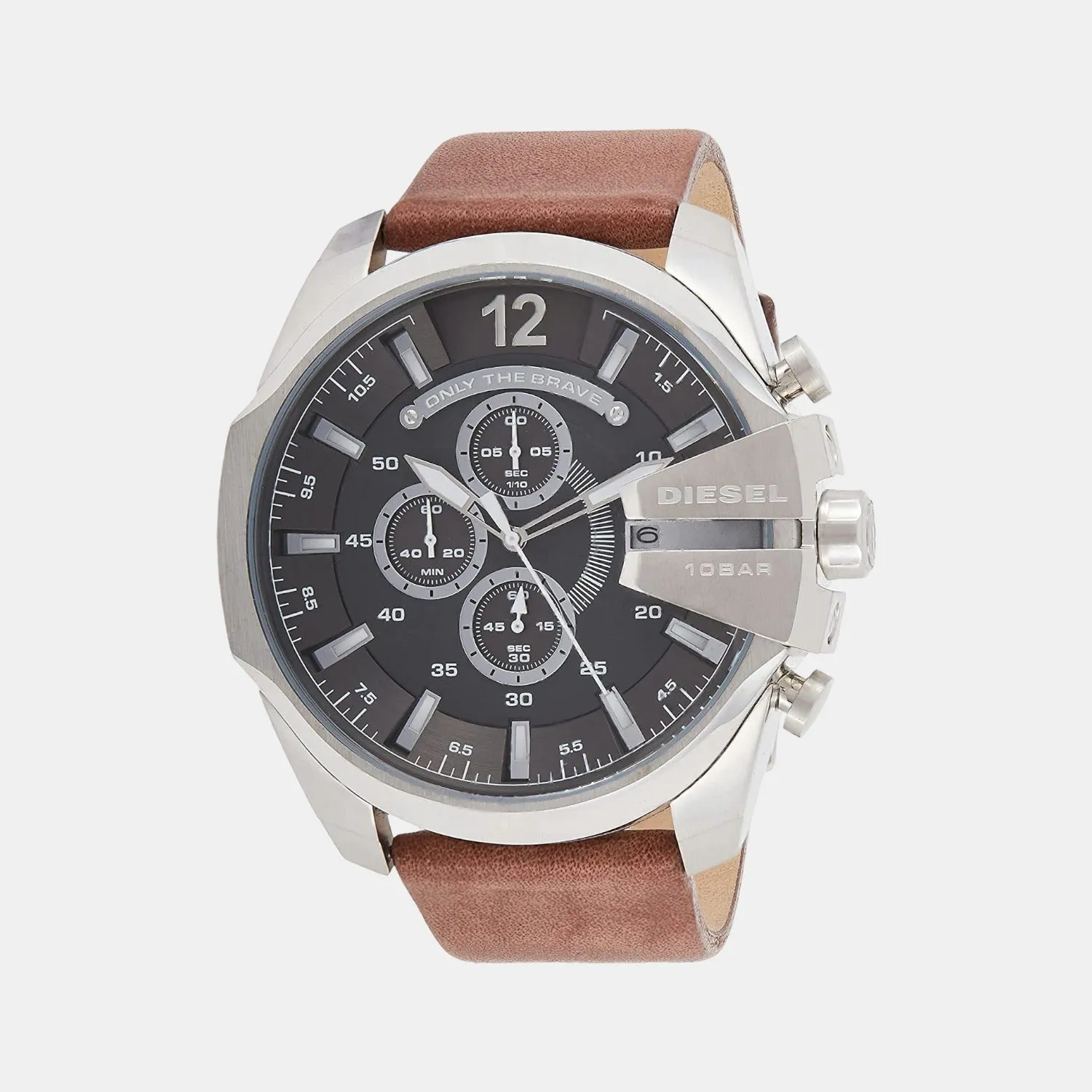 Men's Black Leather Chronograph Watch DZ4290