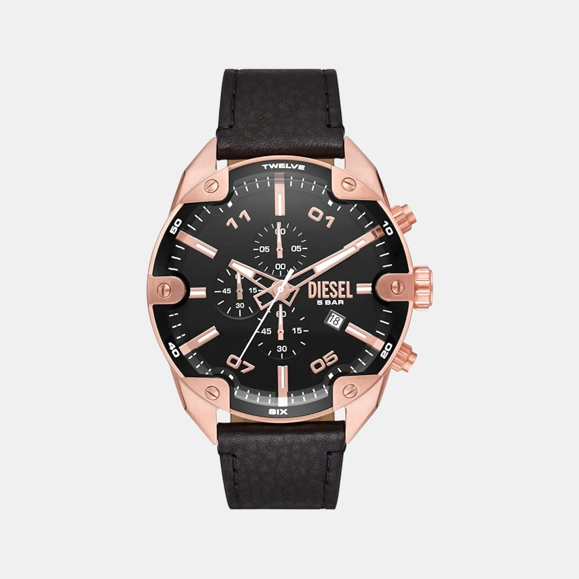 Men's Leather Chronograph Watch DZ4607