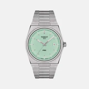 Men's T-Classic PRX Green Dial Analog Stainless steel Watch T1374101109101