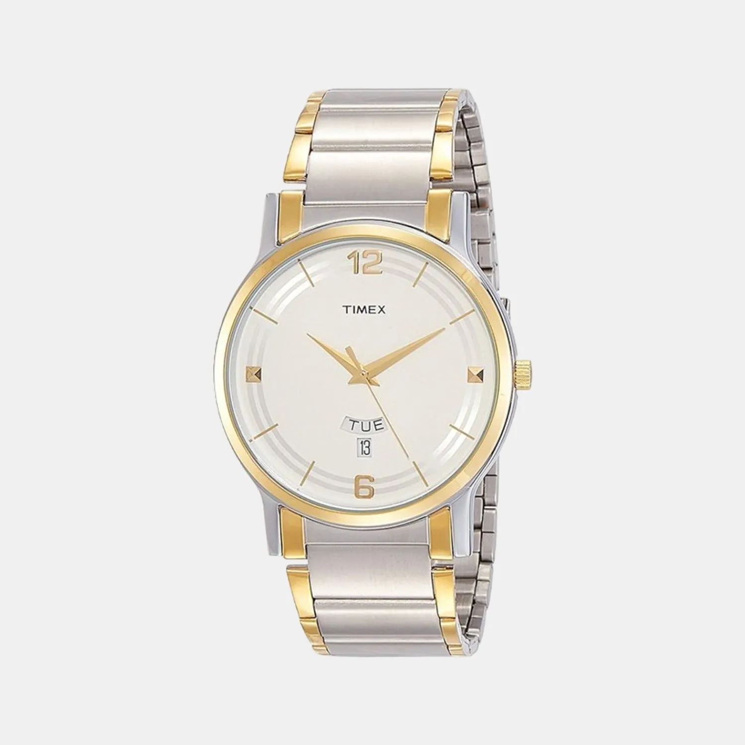 Men's White Dial Analog Stainless Steel Watch TW000R424