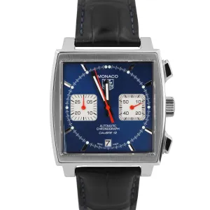 MINT PAPERS Tag Heuer Monaco Steve McQueen Blue 39mm CAW2111 PAPERS Watch BOX