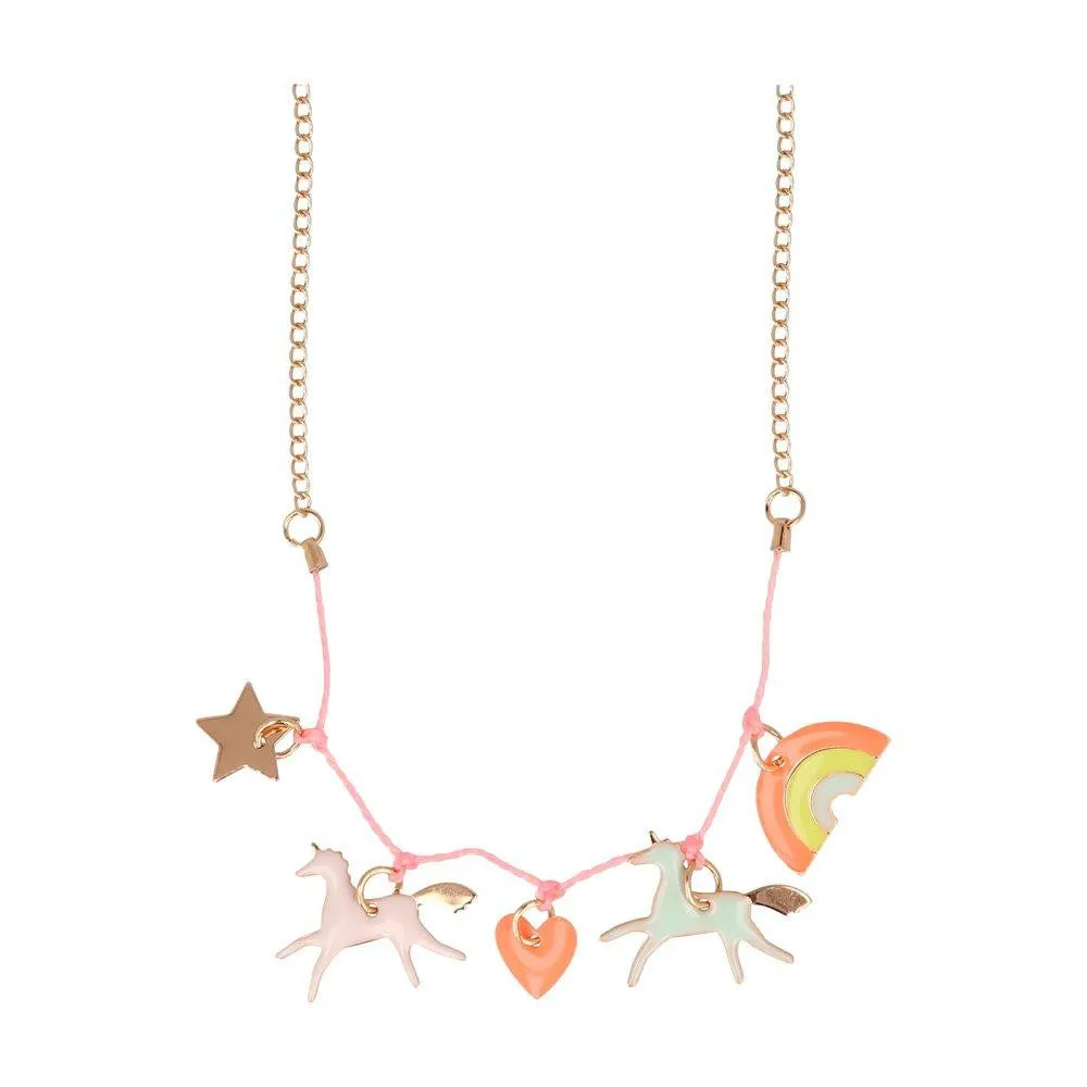 Necklace Unicorn Enamel Charm