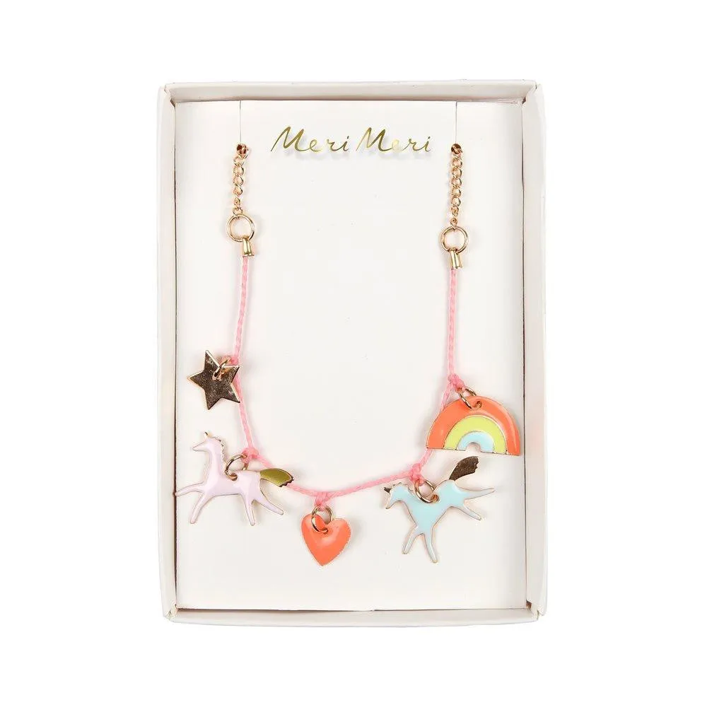 Necklace Unicorn Enamel Charm