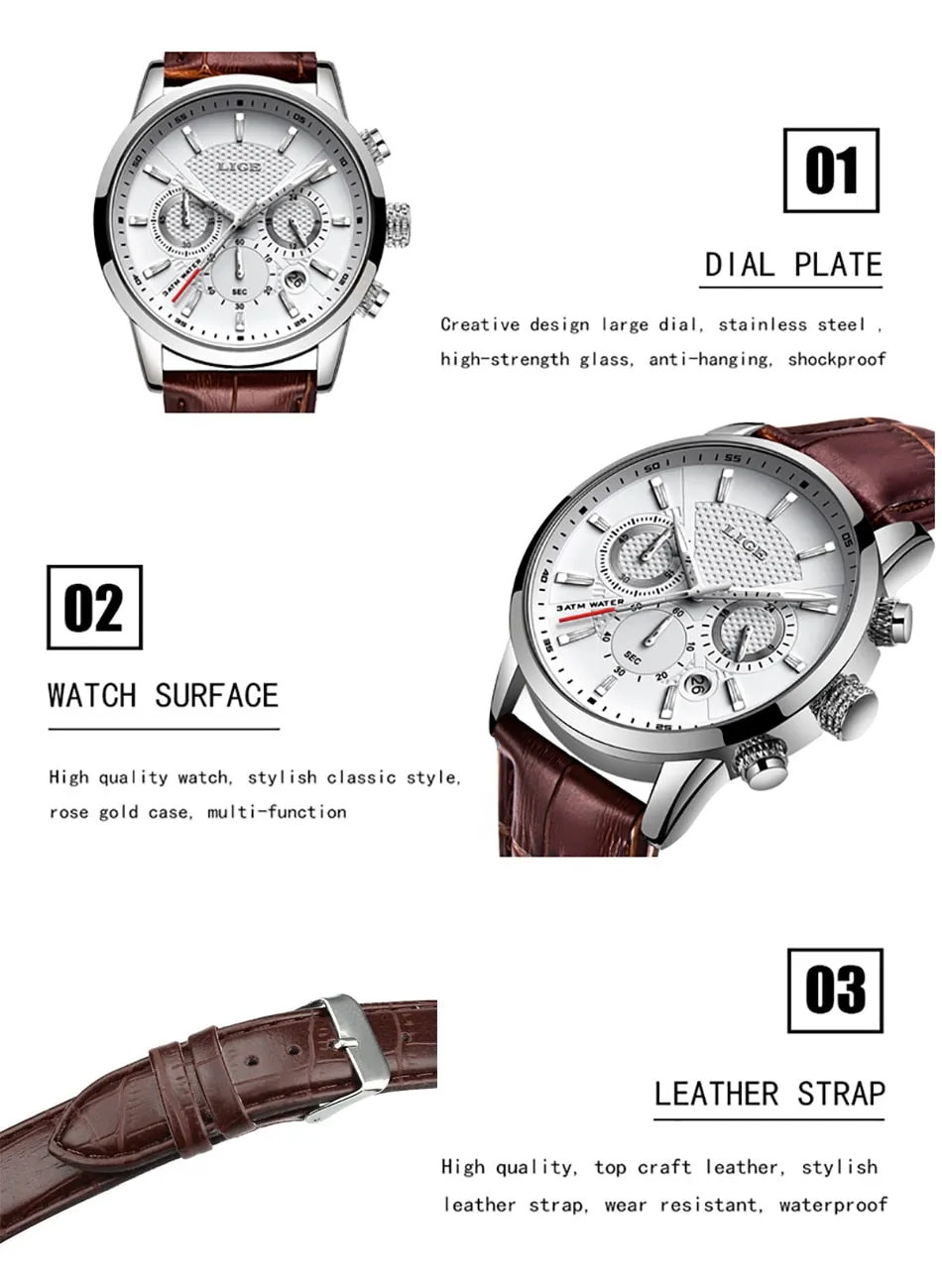 New Watch Men Fashion Sport Quartz Clock